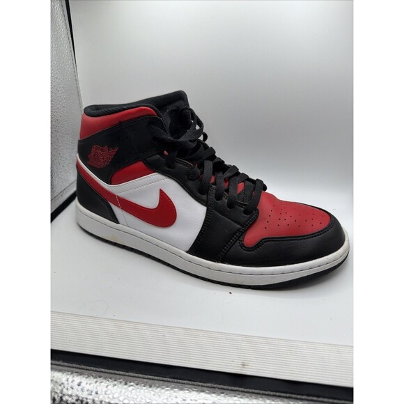 Jordan 1 Mid Bred Black Red White Nike Air Size 11 Mens main image 14